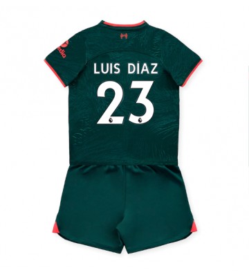 Liverpool Luis Diaz #23 Tredjedraktsett Barn 2022-23 Kortermet (+ Korte bukser)